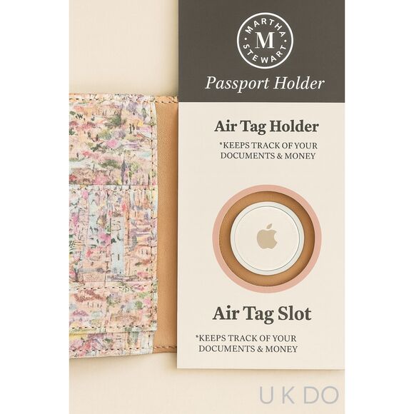 Martha Stewart Passport Holder with AirTag Slot Travel Wallet Floral Design - Picture 11 of 12
